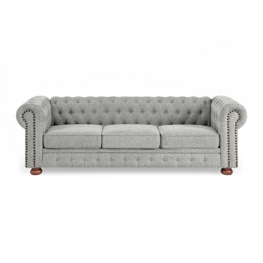 Canapé Chesterfield capitonné rembourré en PU 3 places