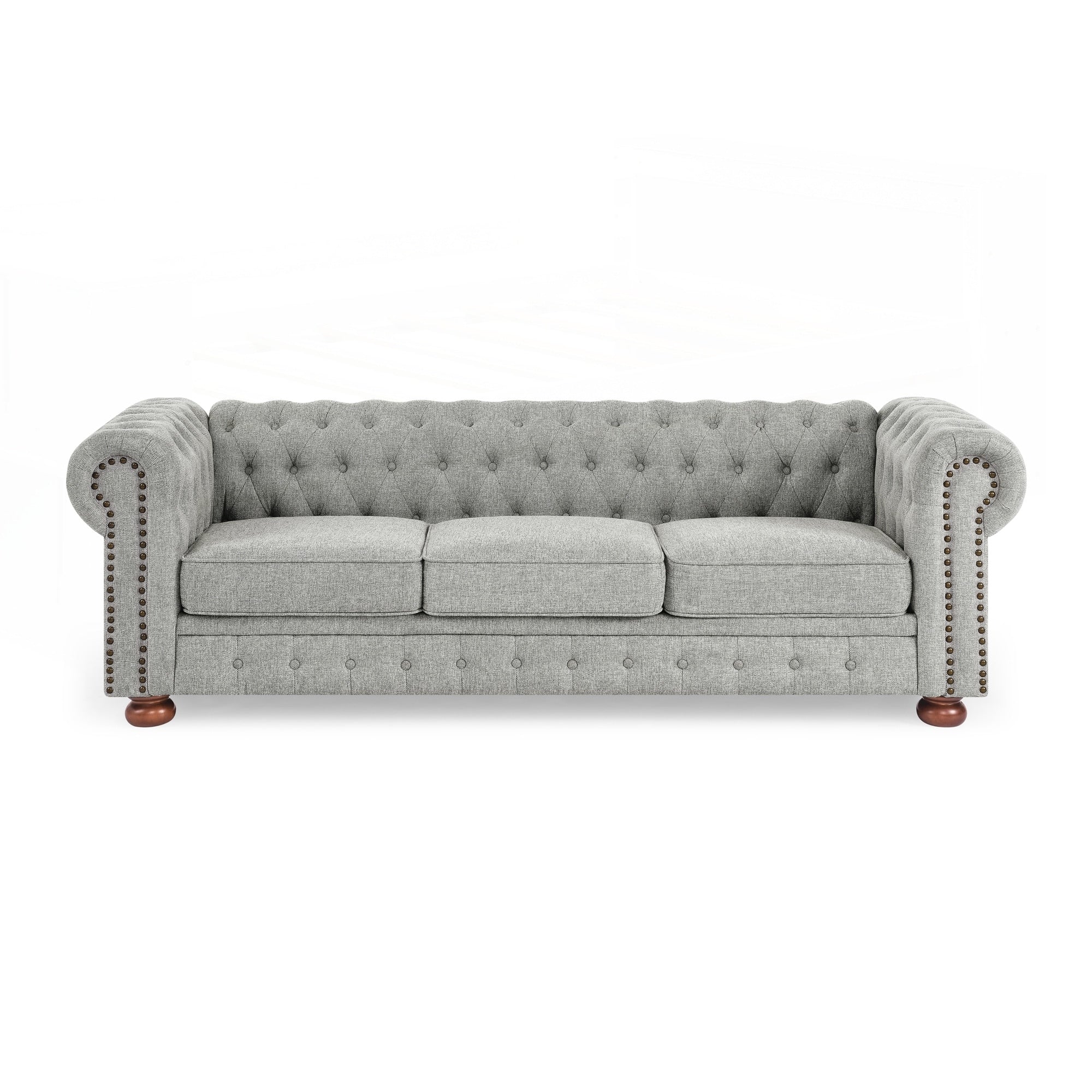Canapé Chesterfield capitonné rembourré en PU 3 places