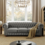Canapé Chesterfield capitonné rembourré en PU 3 places