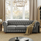 Canapé Chesterfield capitonné rembourré en PU 3 places