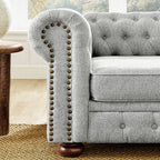 Canapé Chesterfield capitonné rembourré en PU 3 places