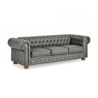 Canapé Chesterfield capitonné rembourré en PU 3 places