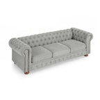 Canapé Chesterfield capitonné rembourré en PU 3 places