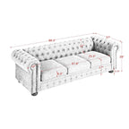 Canapé Chesterfield capitonné rembourré en PU 3 places