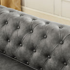 Canapé Chesterfield capitonné rembourré en PU 3 places