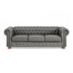Canapé Chesterfield capitonné rembourré en PU 3 places
