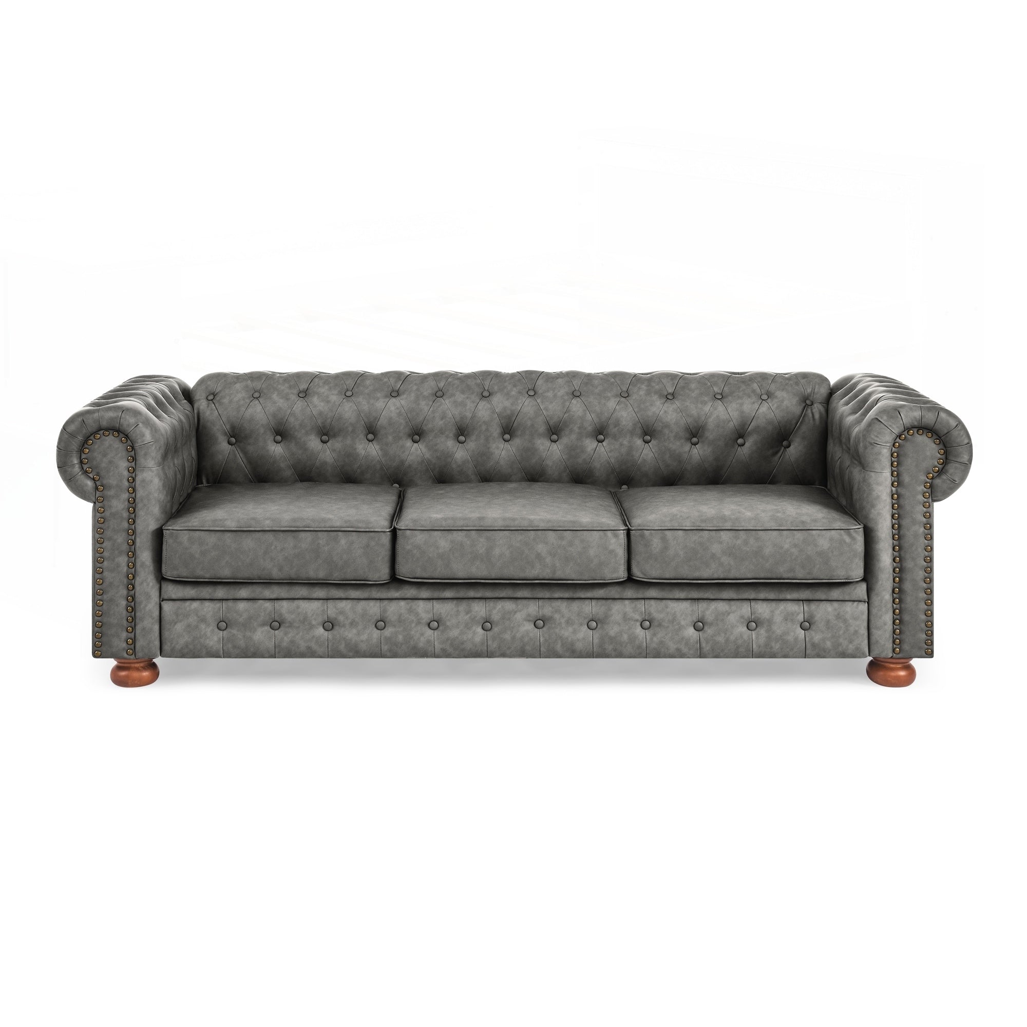 Canapé Chesterfield capitonné rembourré en PU 3 places