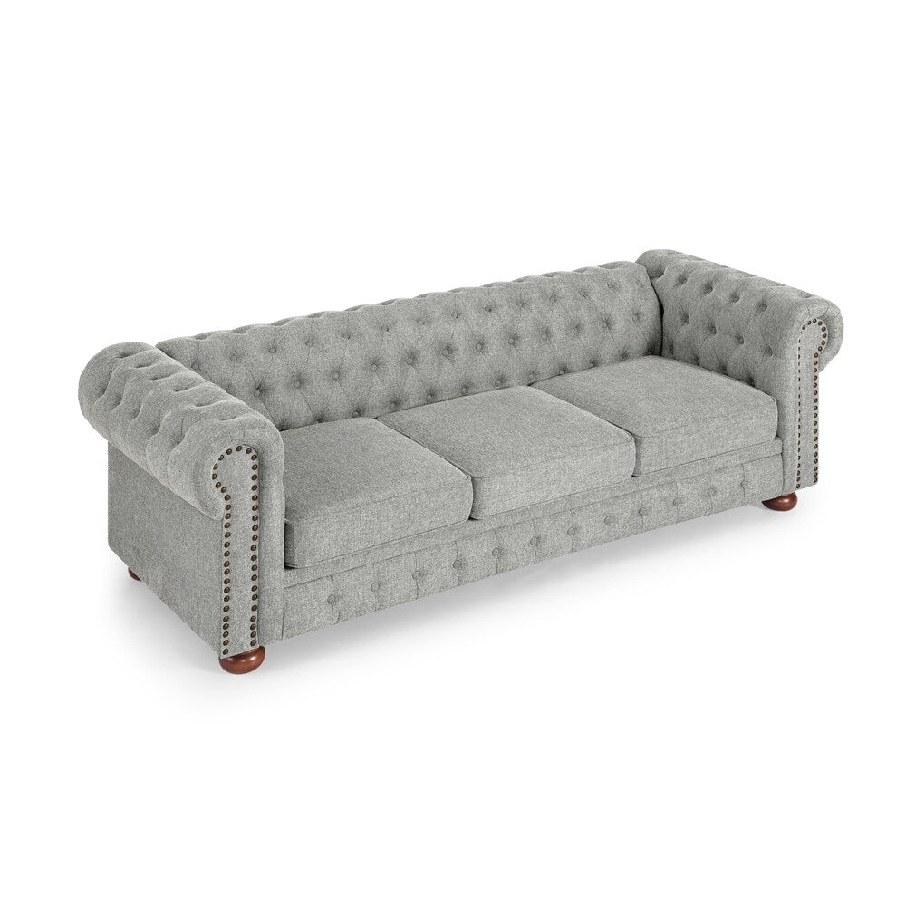 Canapé Chesterfield capitonné rembourré en PU 3 places