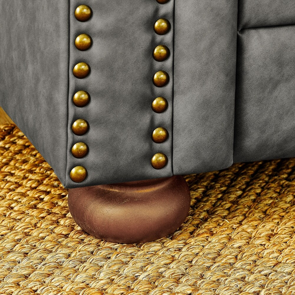 Canapé Chesterfield capitonné rembourré en PU 3 places