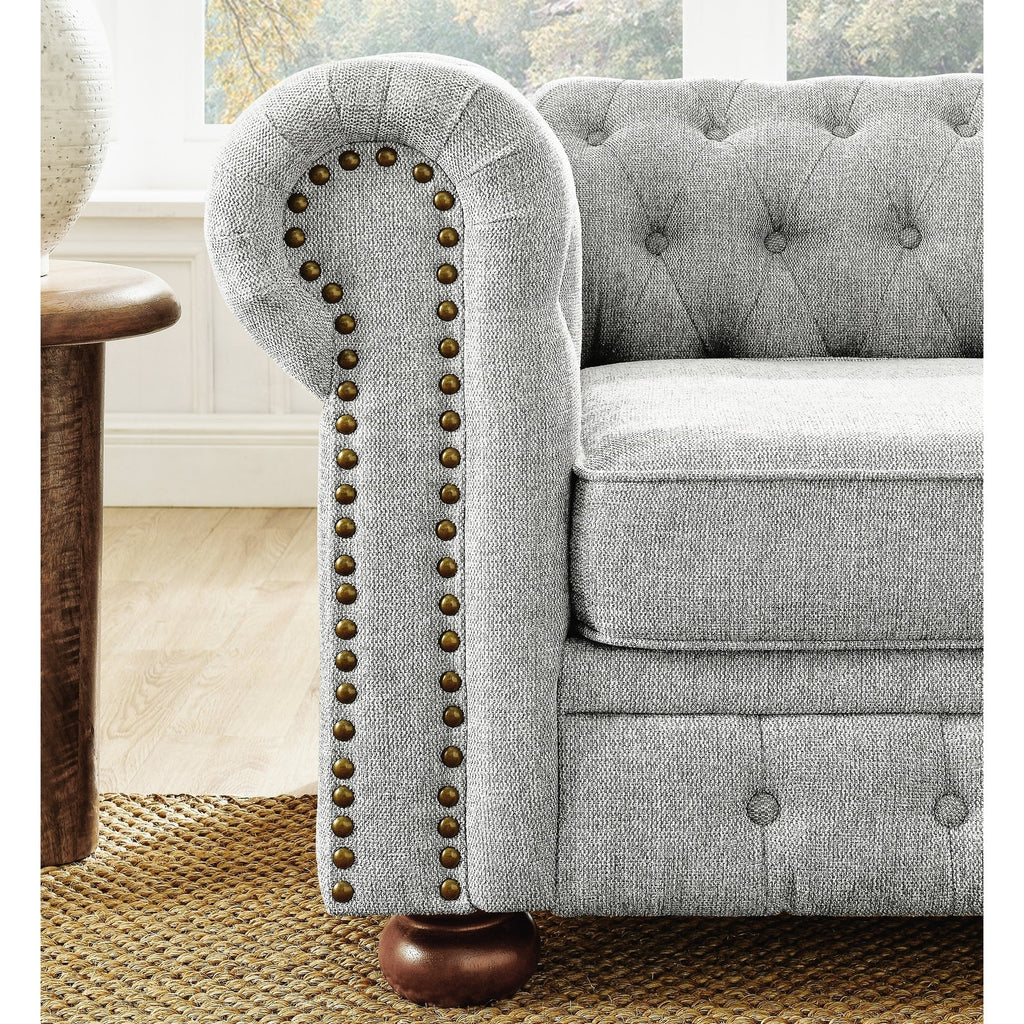 Canapé Chesterfield capitonné rembourré en PU 3 places