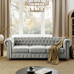 Canapé Chesterfield capitonné rembourré en PU 3 places