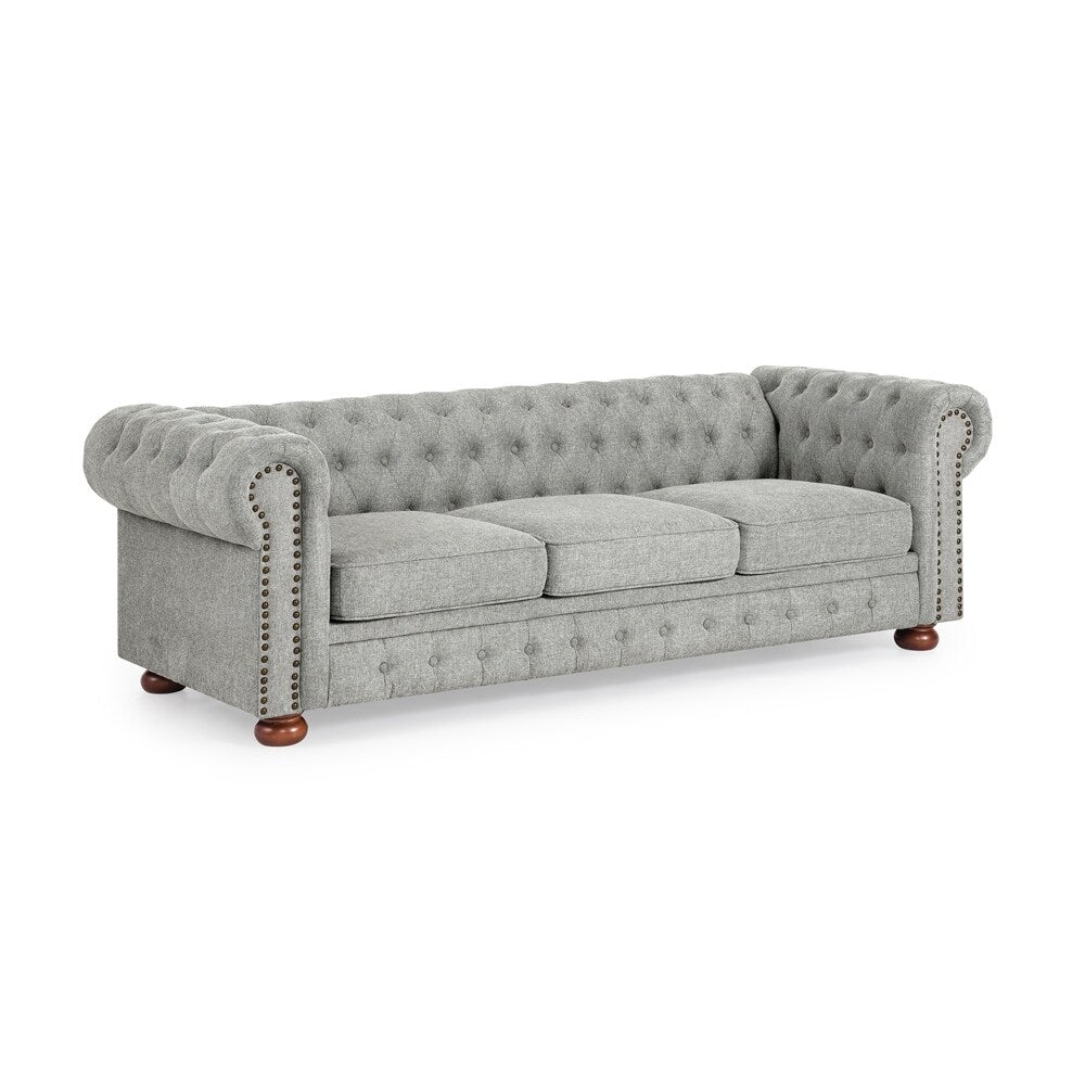 Canapé Chesterfield capitonné rembourré en PU 3 places