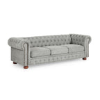 Canapé Chesterfield capitonné rembourré en PU 3 places