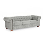 Canapé Chesterfield capitonné rembourré en PU 3 places