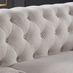 Canapé Chesterfield en tissu lin