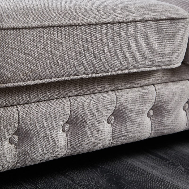 Canapé Chesterfield en tissu lin