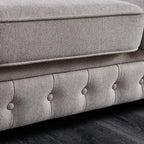 Canapé Chesterfield en tissu lin