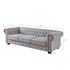 Canapé Chesterfield en tissu lin
