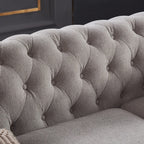 Canapé Chesterfield en tissu lin