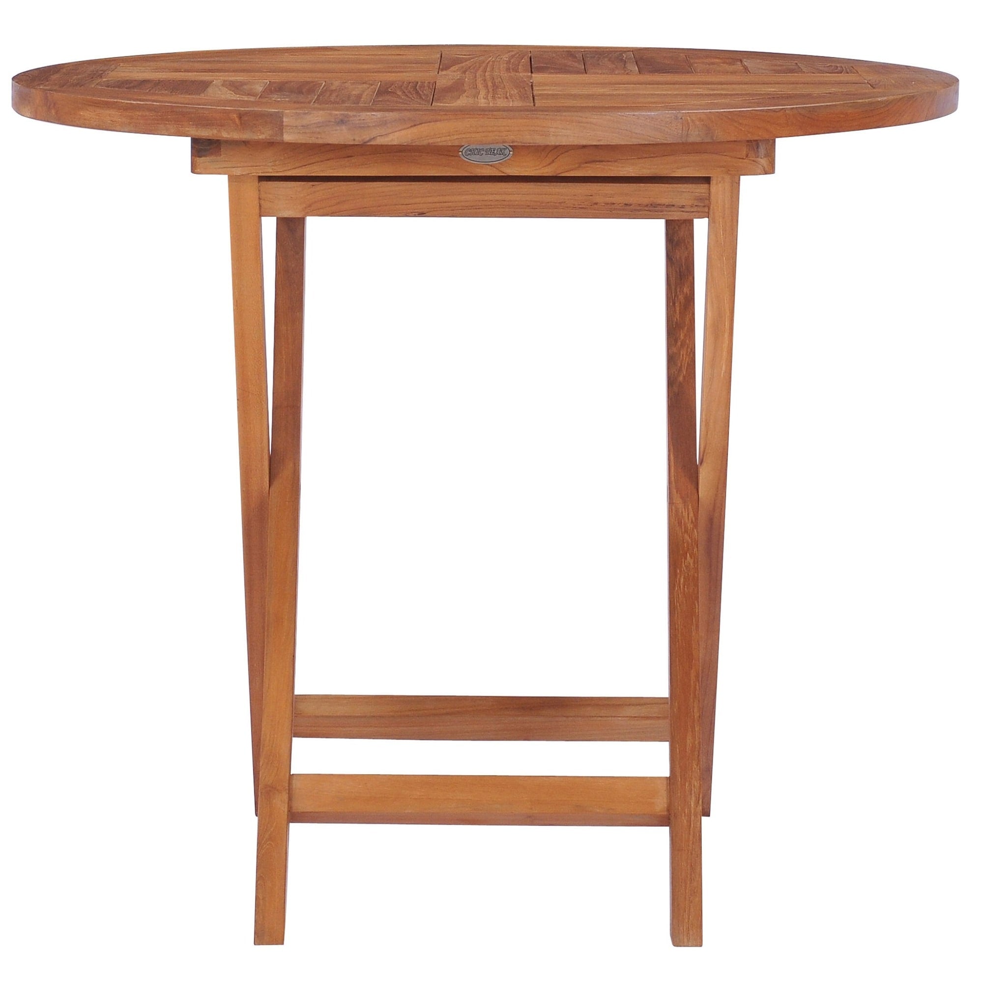 Table de bistro pliante d'extérieur en teck de Californie Chic Teak, 91 cm