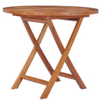 Table de bistro pliante d'extérieur en teck de Californie Chic Teak, 91 cm