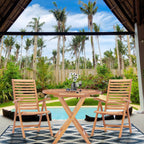 Table de bistro pliante d'extérieur en teck de Californie Chic Teak, 91 cm