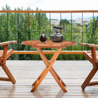 Table de bistro pliante d'extérieur en teck de Californie Chic Teak, 91 cm