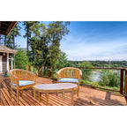 Ensemble de salon de jardin Chic Teak Peanut 3 pièces en teck, 2 chaises et table basse