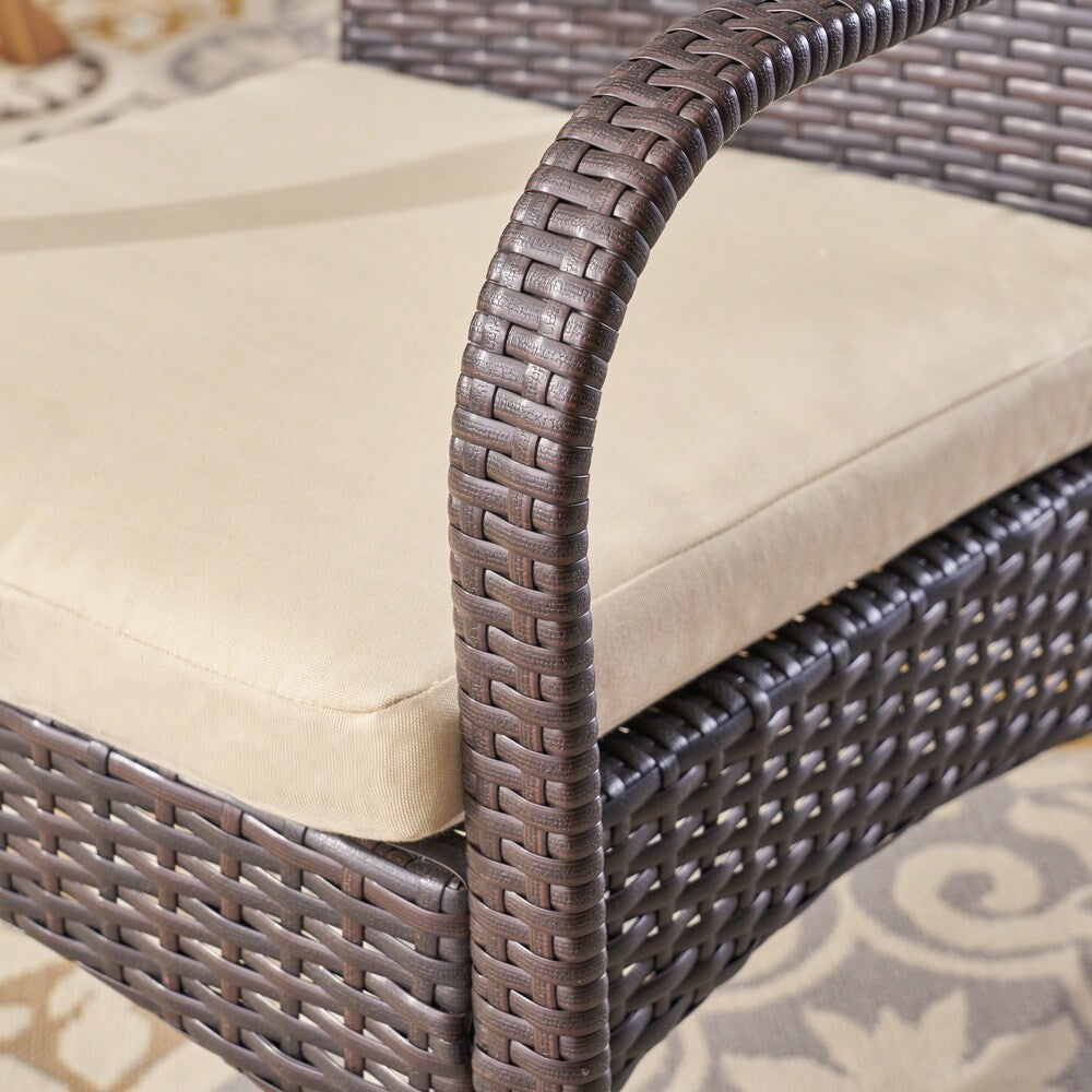 Ensemble de salle à manger d'extérieur Chilton 5 pièces en bois d'acacia et osier par Christopher Knight Home