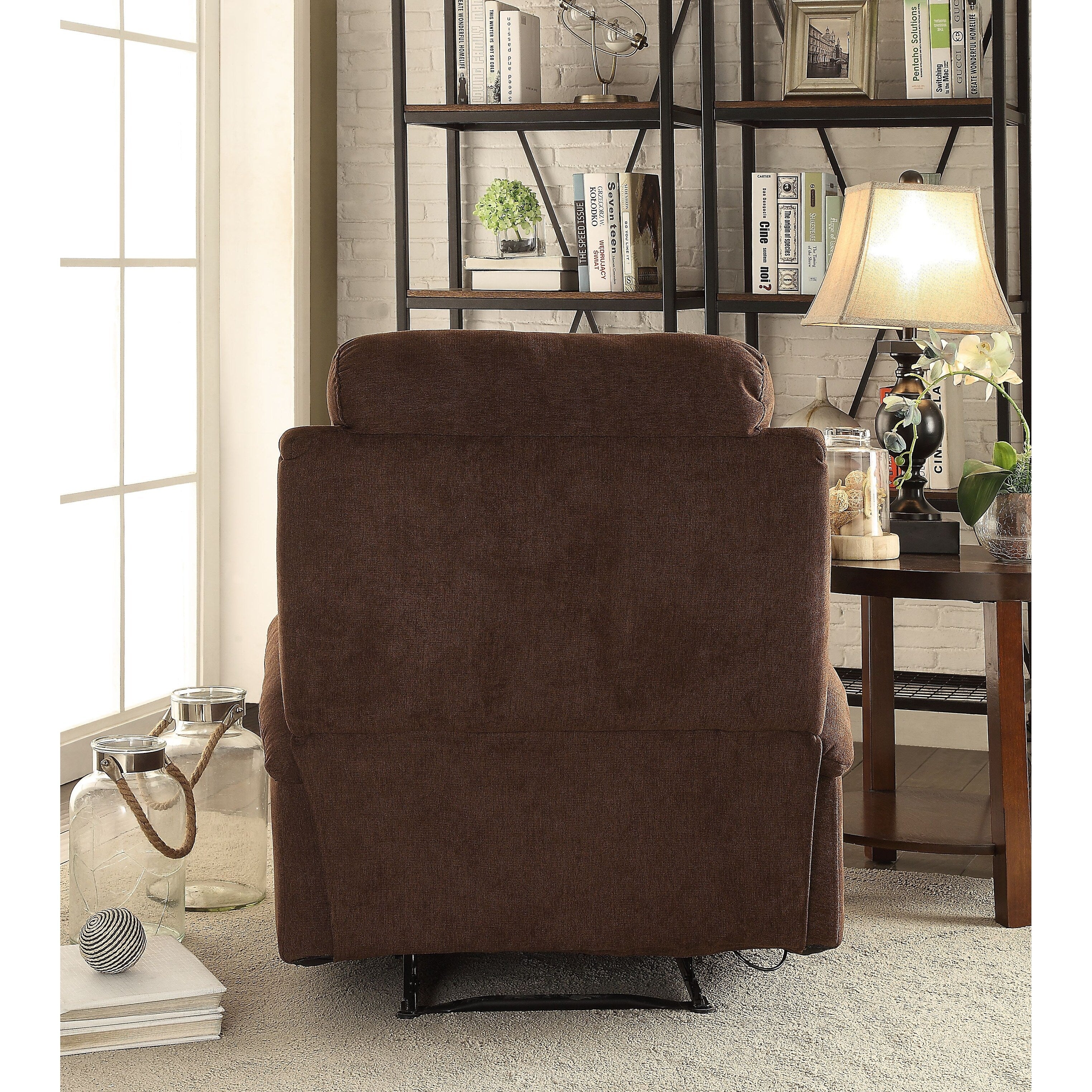 Fauteuil inclinable en lin chocolat