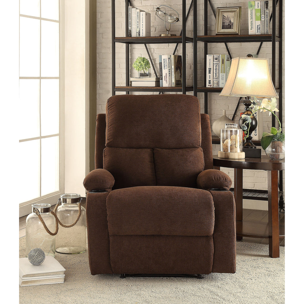 Fauteuil inclinable en lin chocolat