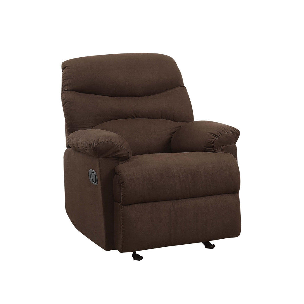 Fauteuil inclinable coulissant en microfibre chocolat