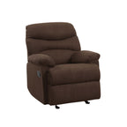 Fauteuil inclinable coulissant en microfibre chocolat