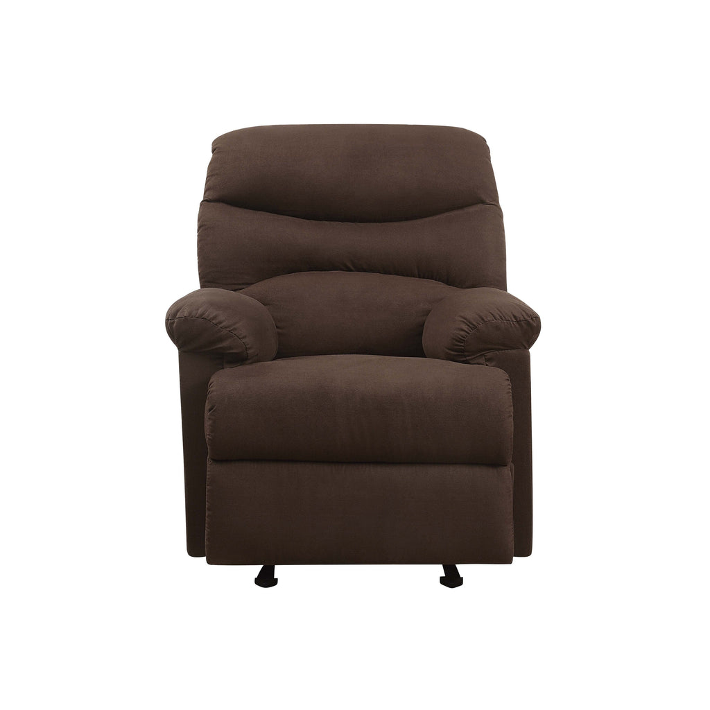 Fauteuil inclinable coulissant en microfibre chocolat