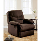 Fauteuil inclinable coulissant en microfibre chocolat