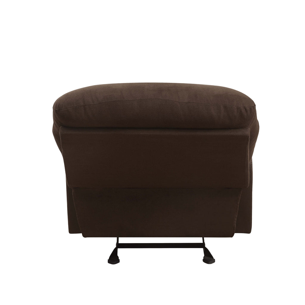 Fauteuil inclinable coulissant en microfibre chocolat