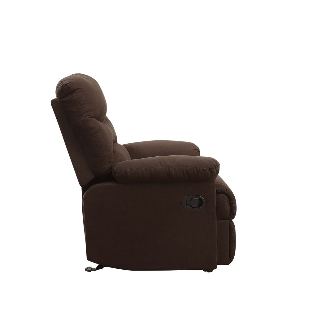 Fauteuil inclinable coulissant en microfibre chocolat