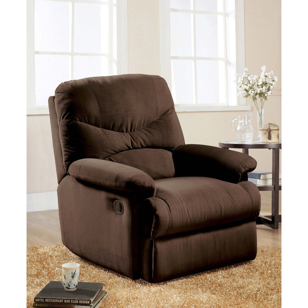 Fauteuil inclinable en microfibre chocolat