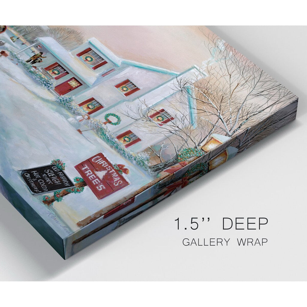Ferme d'arbres de Noël - Toile tendue de qualité supérieure - Prête à accrocher
