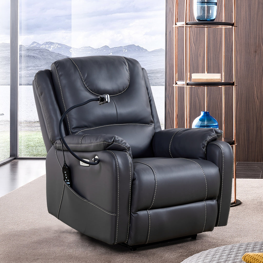 Christopher Knight Home - Fauteuil inclinable électrique Liyasi Zero Gravity avec massage, chauffage, chargement USB et support de téléphone