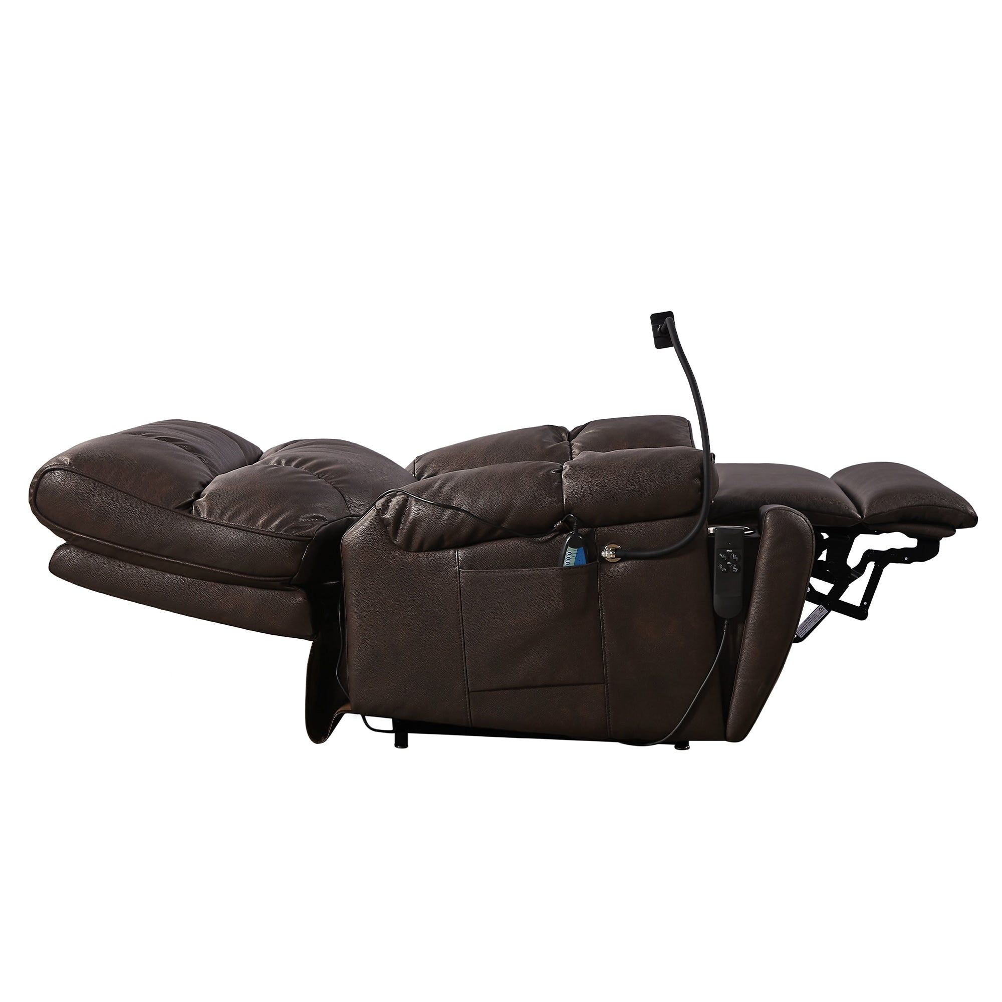 Christopher Knight Home - Fauteuil inclinable électrique avec deux moteurs, massage, chauffage, porte-gobelets et support de téléphone réglable