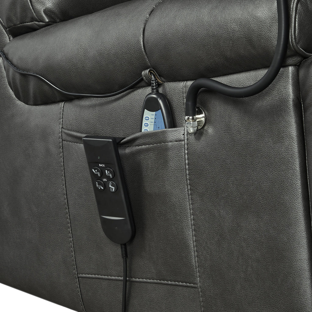 Christopher Knight Home - Fauteuil inclinable électrique avec deux moteurs, massage, chauffage, porte-gobelets et support de téléphone réglable