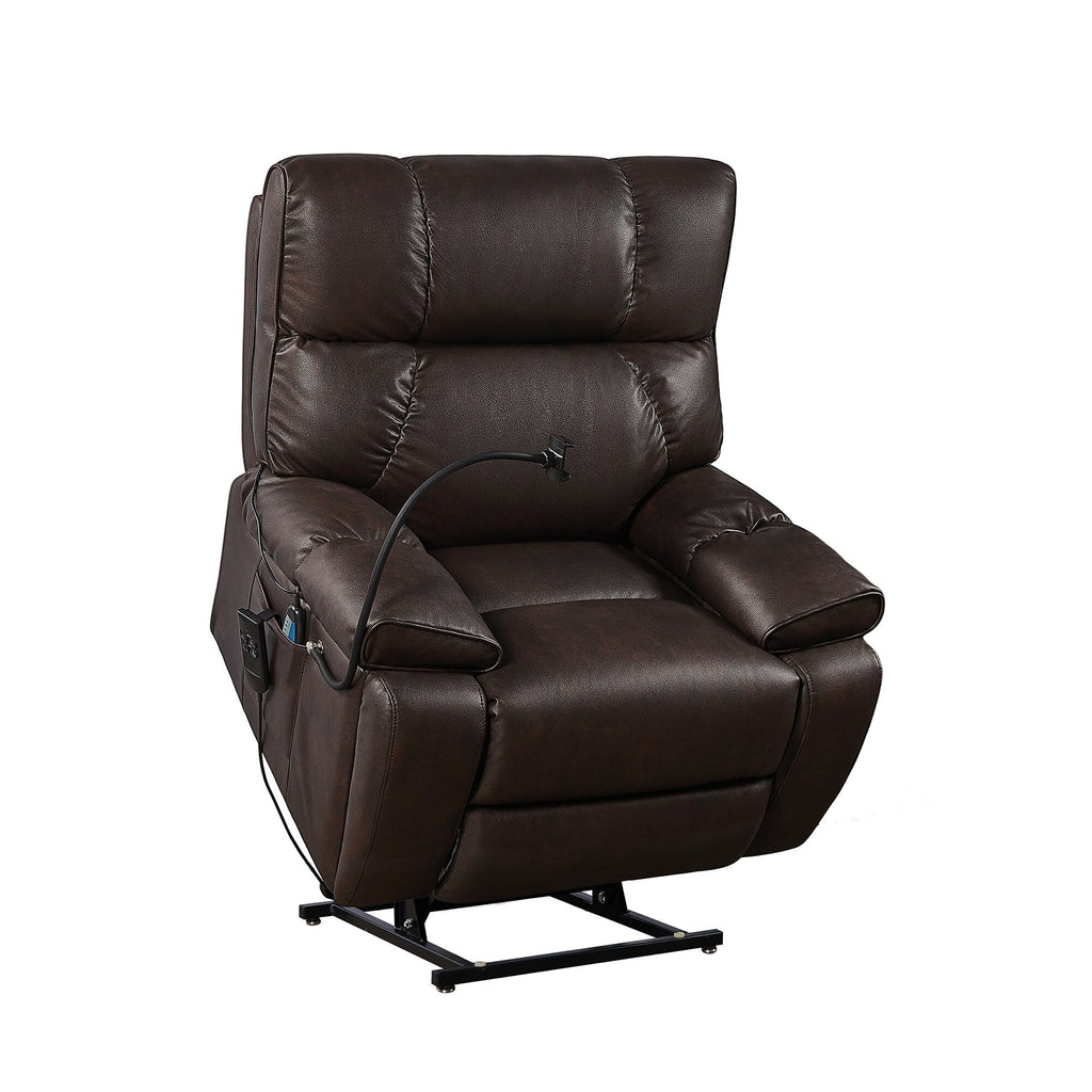 Christopher Knight Home - Fauteuil inclinable électrique avec deux moteurs, massage, chauffage, porte-gobelets et support de téléphone réglable