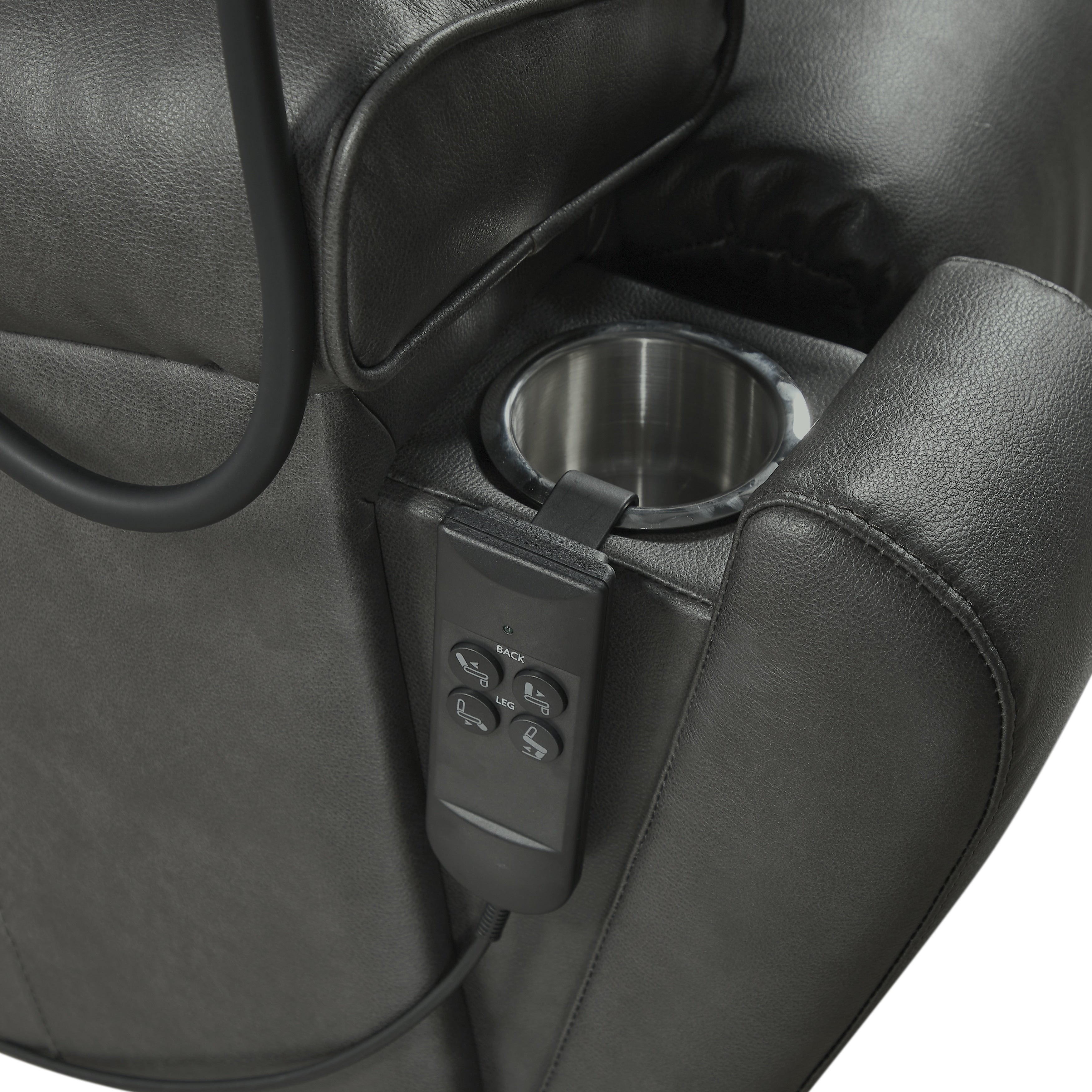 Christopher Knight Home - Fauteuil inclinable électrique avec deux moteurs, massage, chauffage, porte-gobelets et support de téléphone réglable