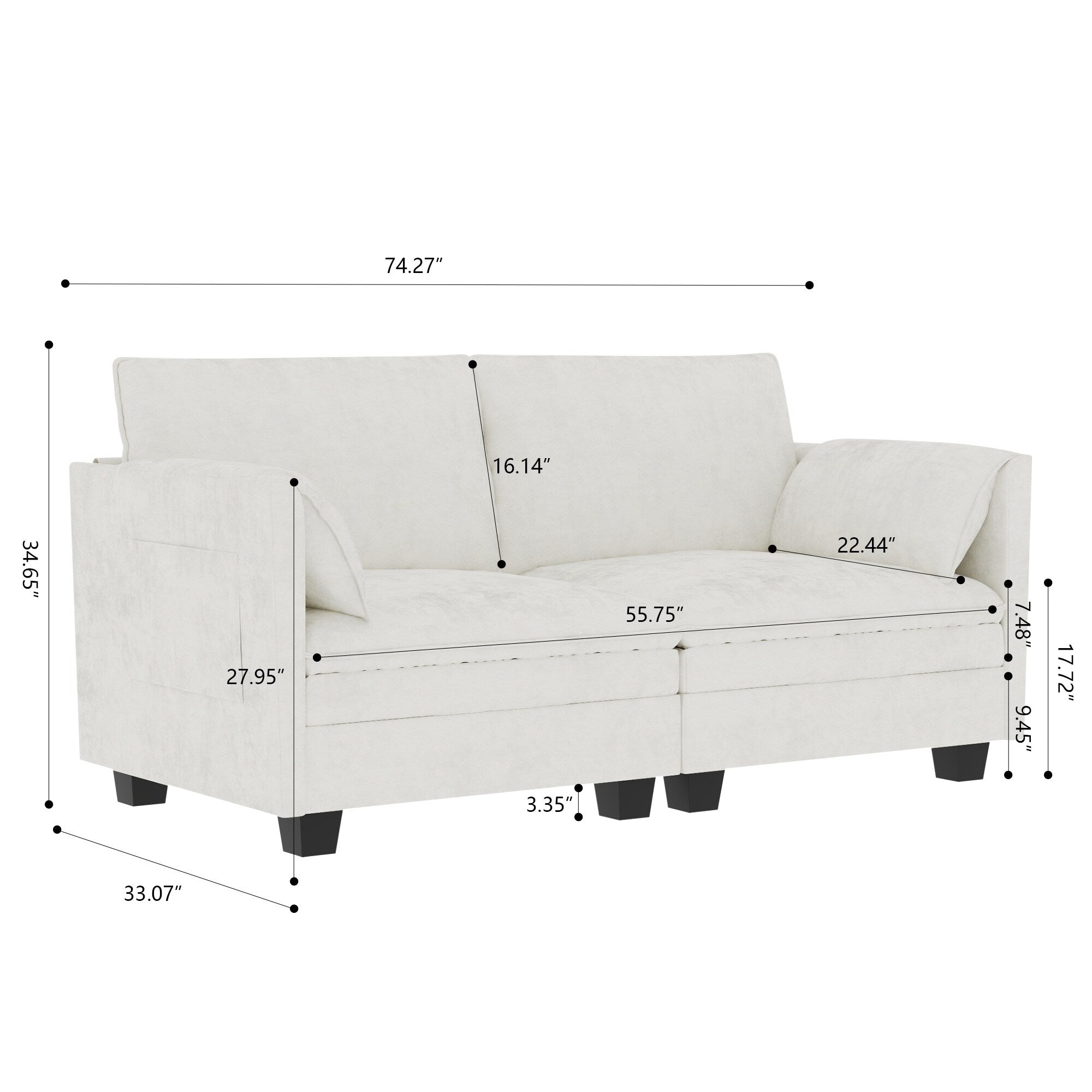 Christopher Knight Home - Canapé causeuse Sophia de style milieu de siècle