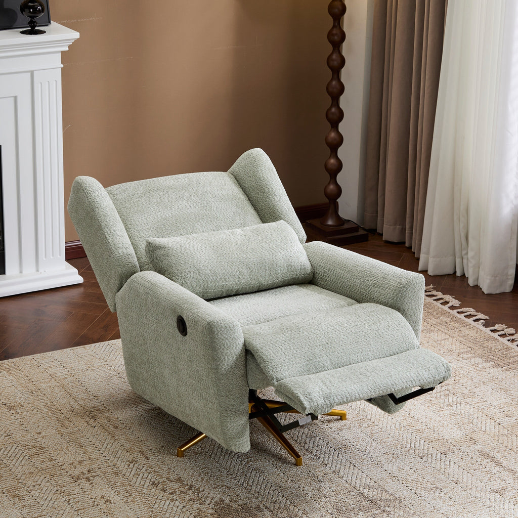 Christopher Knight Home - Fauteuil inclinable pivotant électrique Starling avec base en métal doré