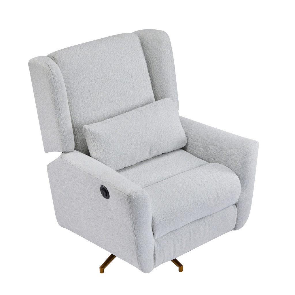 Christopher Knight Home - Fauteuil inclinable pivotant électrique Starling avec base en métal doré