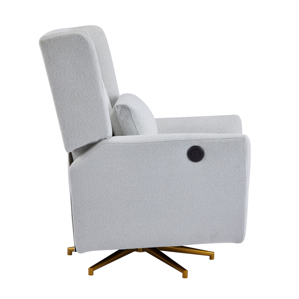 Christopher Knight Home - Fauteuil inclinable pivotant électrique Starling avec base en métal doré