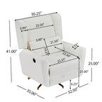 Christopher Knight Home - Fauteuil inclinable pivotant électrique Starling avec base en métal doré