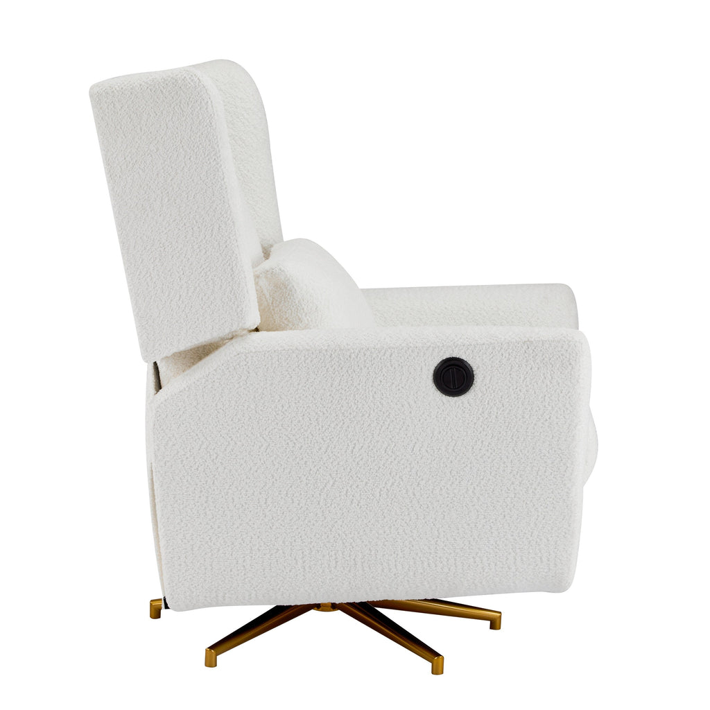 Christopher Knight Home - Fauteuil inclinable pivotant électrique Starling avec base en métal doré